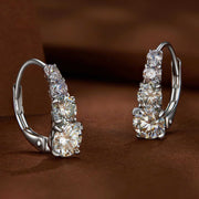 Sterling Silver Hoop Earrings Hypoallergenic Moissanite Wedding Jewelry
