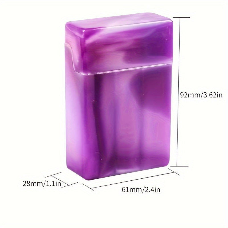 Men Plastic Flip Cigarette Case With Lighter Storage Durable Divided Box