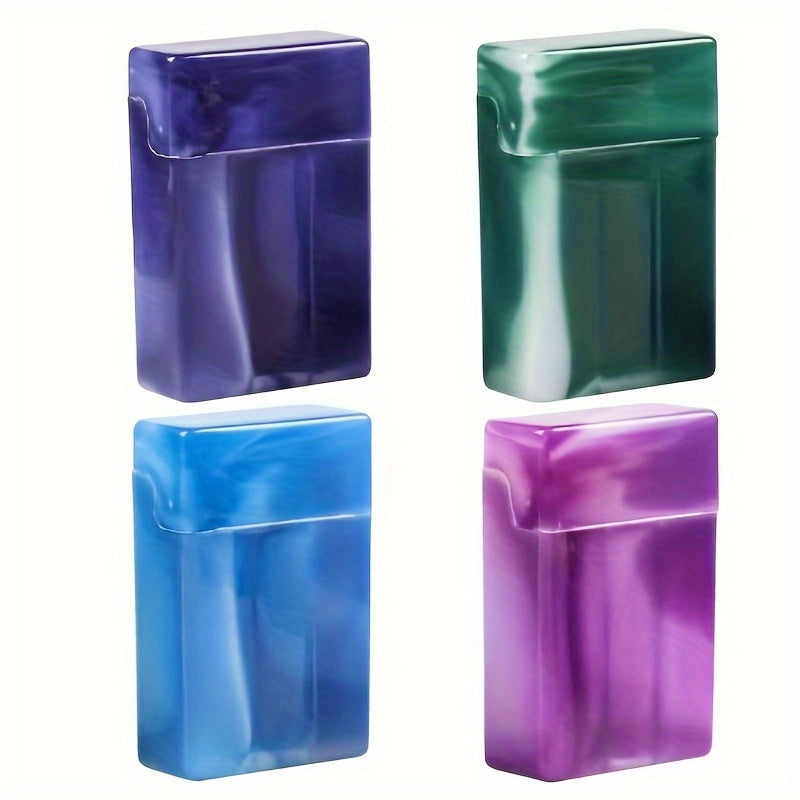 Men Plastic Flip Cigarette Case With Lighter Storage Durable Divided Box