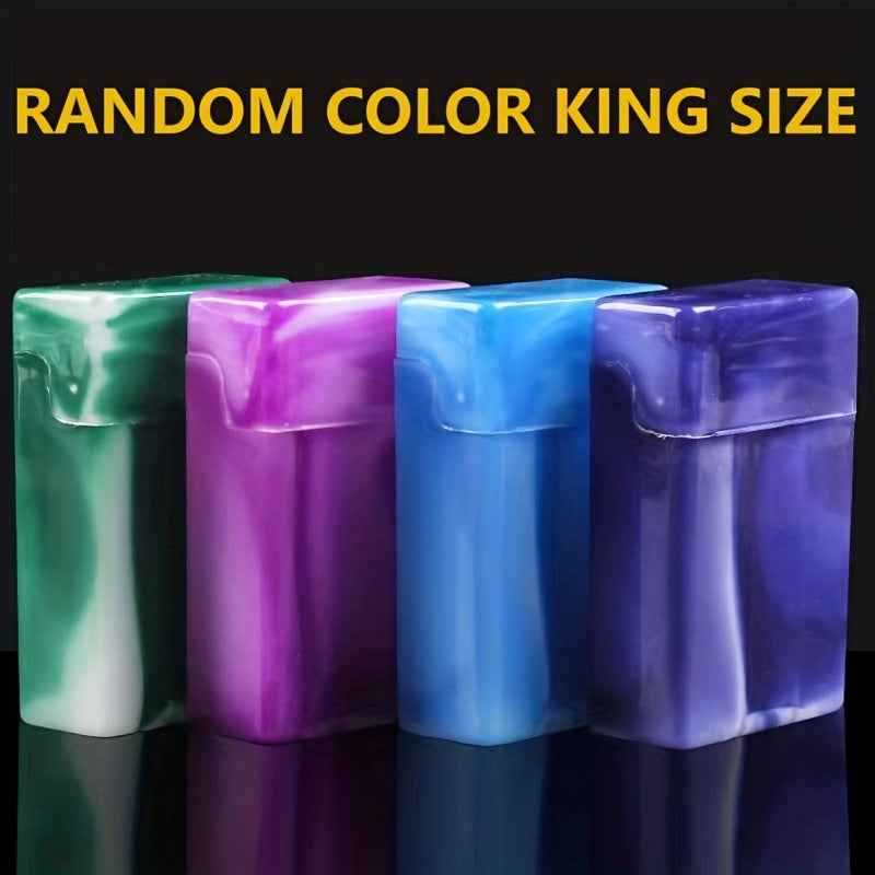 Men Plastic Flip Cigarette Case With Lighter Storage Durable Divided Box