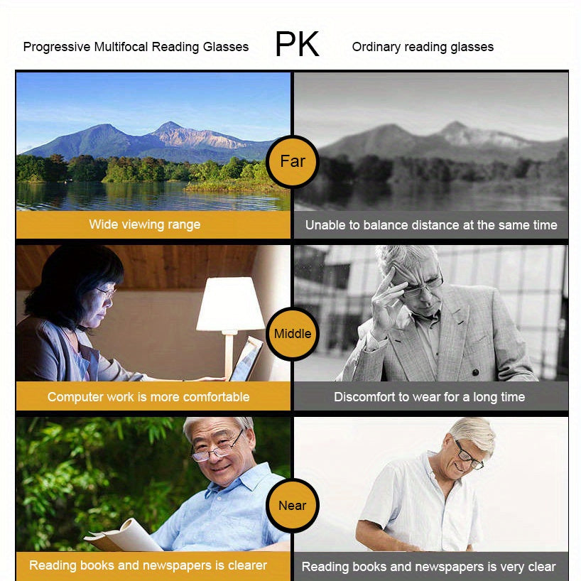 Lightweight TR90 Sports Glasses for Men and Women with Adjustable Focus Up to +4.0 Diopters