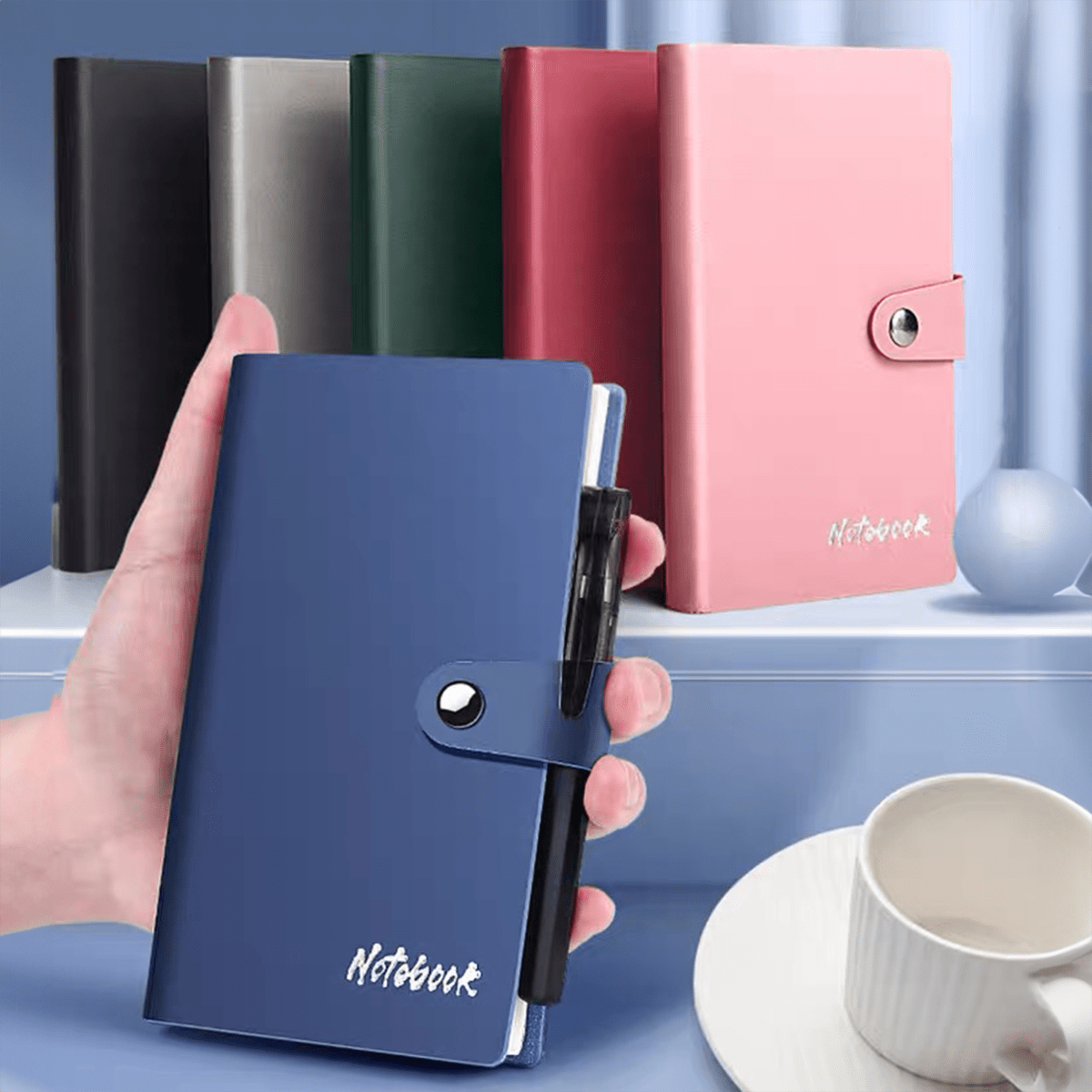 A6 Week Planner Mini Notebook with PU Cover and 80gsm Lined Paper for Travel and Daily Notes