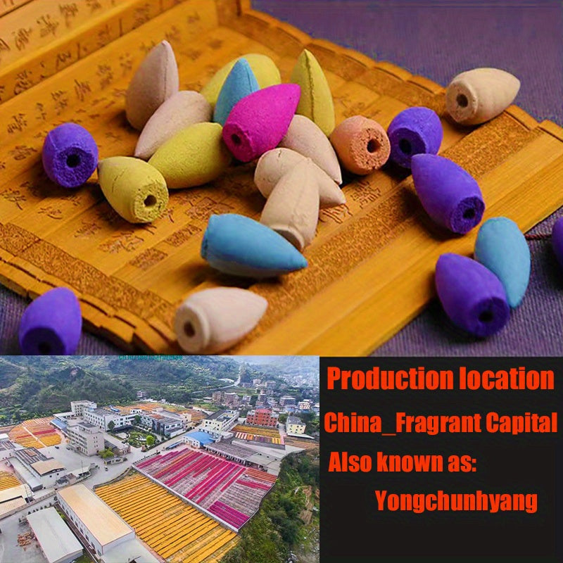 Natural Lavender Incense Cones for Yoga and Tea Rooms Backflow Waterfall Smoke