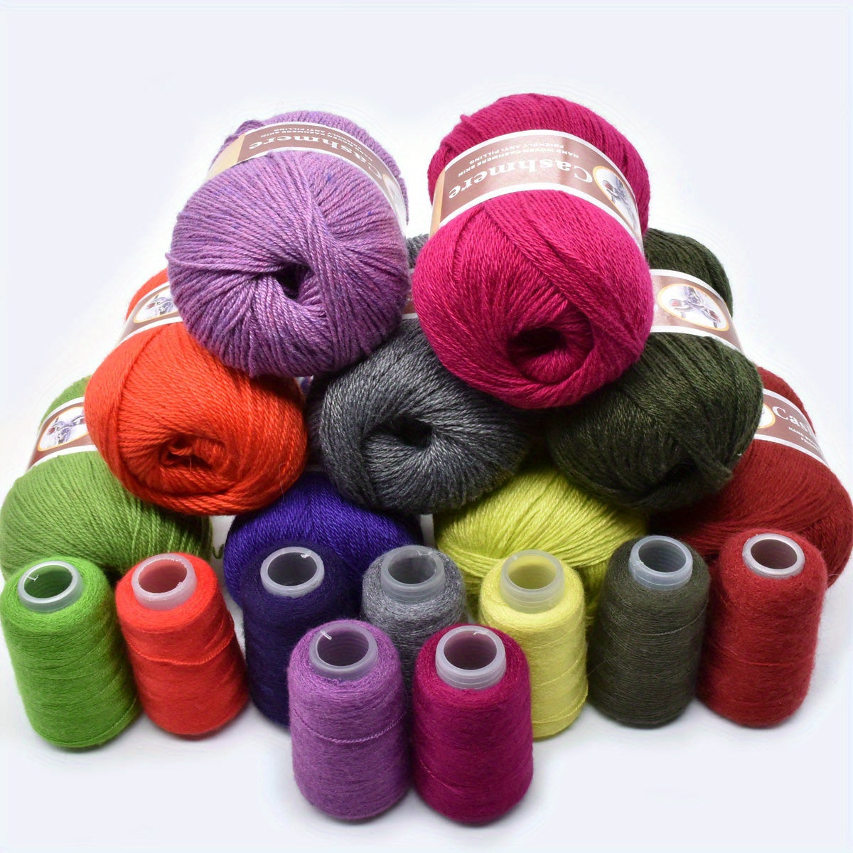 Hand-Woven Cashmere Blend Crochet Yarn 70 Cashmere 320m Assorted Colors