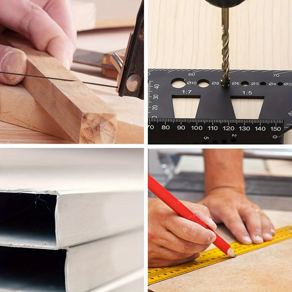 Angle Measuring Ruler with 45° and 90° Marks for Woodworking and Drafting Durable ABS