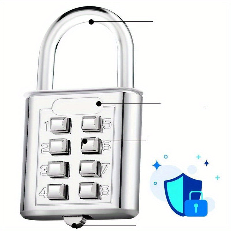 Heavy-Duty Zinc Alloy 8-Digit Combination Lock for Luggage Travel Security