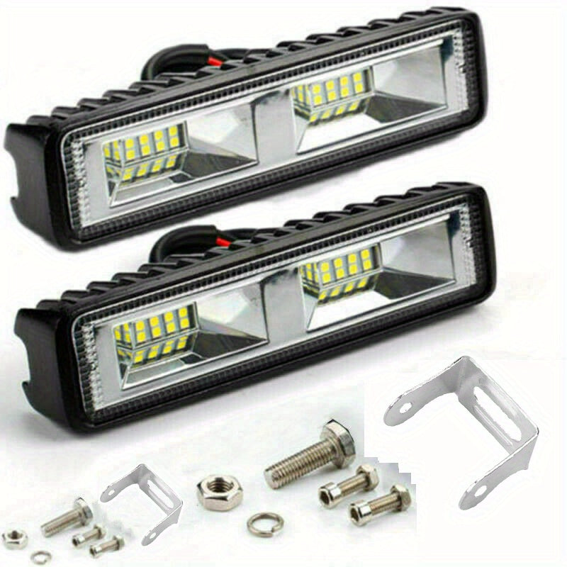 12-24V LED Work Light for Vehicles Motorcycle Truck Trailer Yellow Lens 48W