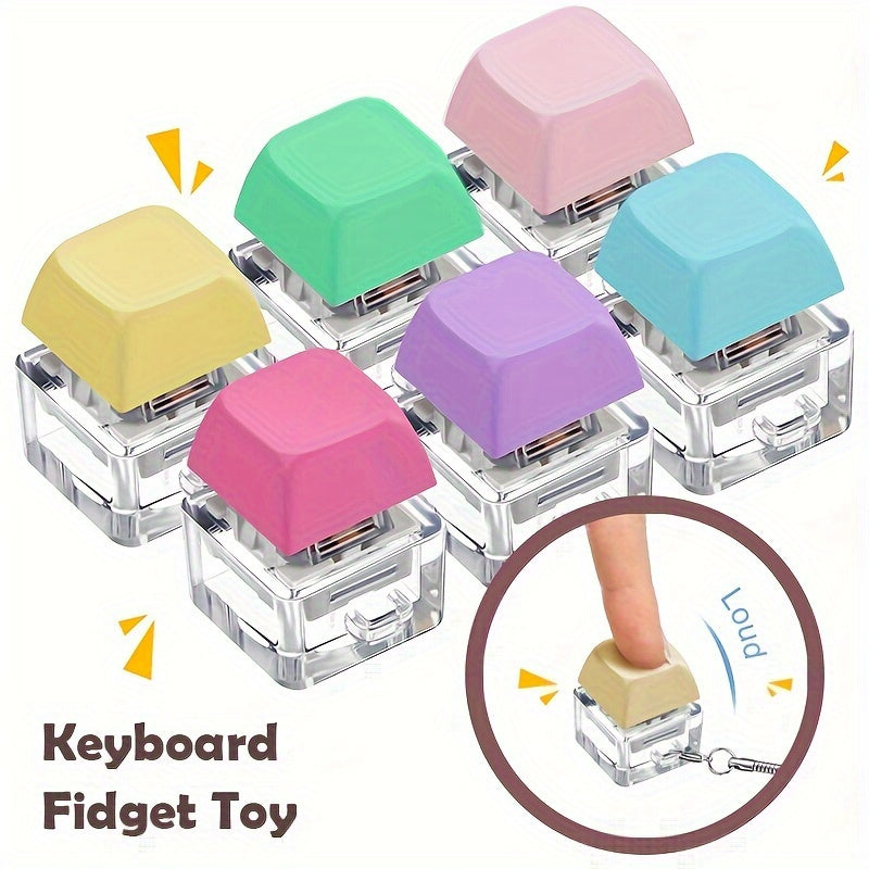 Adult Fidget Keychain Keyboard Toy Stress Relief Finger Decompression Button