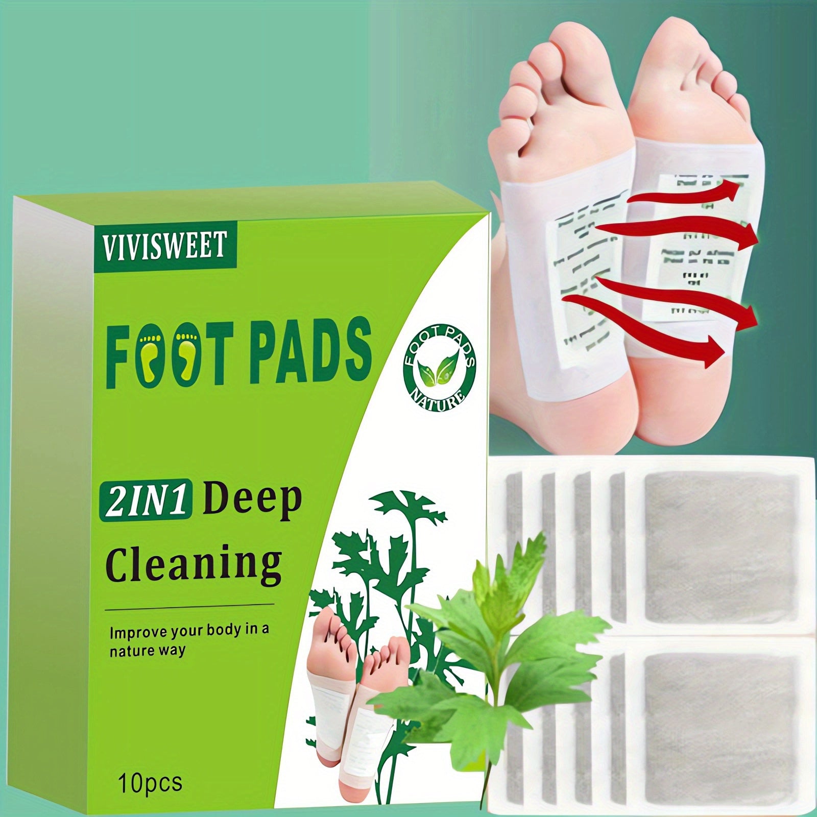Natural Foot Patches Deep Cleansing Moisturizing 10/20pcs Ginger Mugwort Bamboo Vinegar