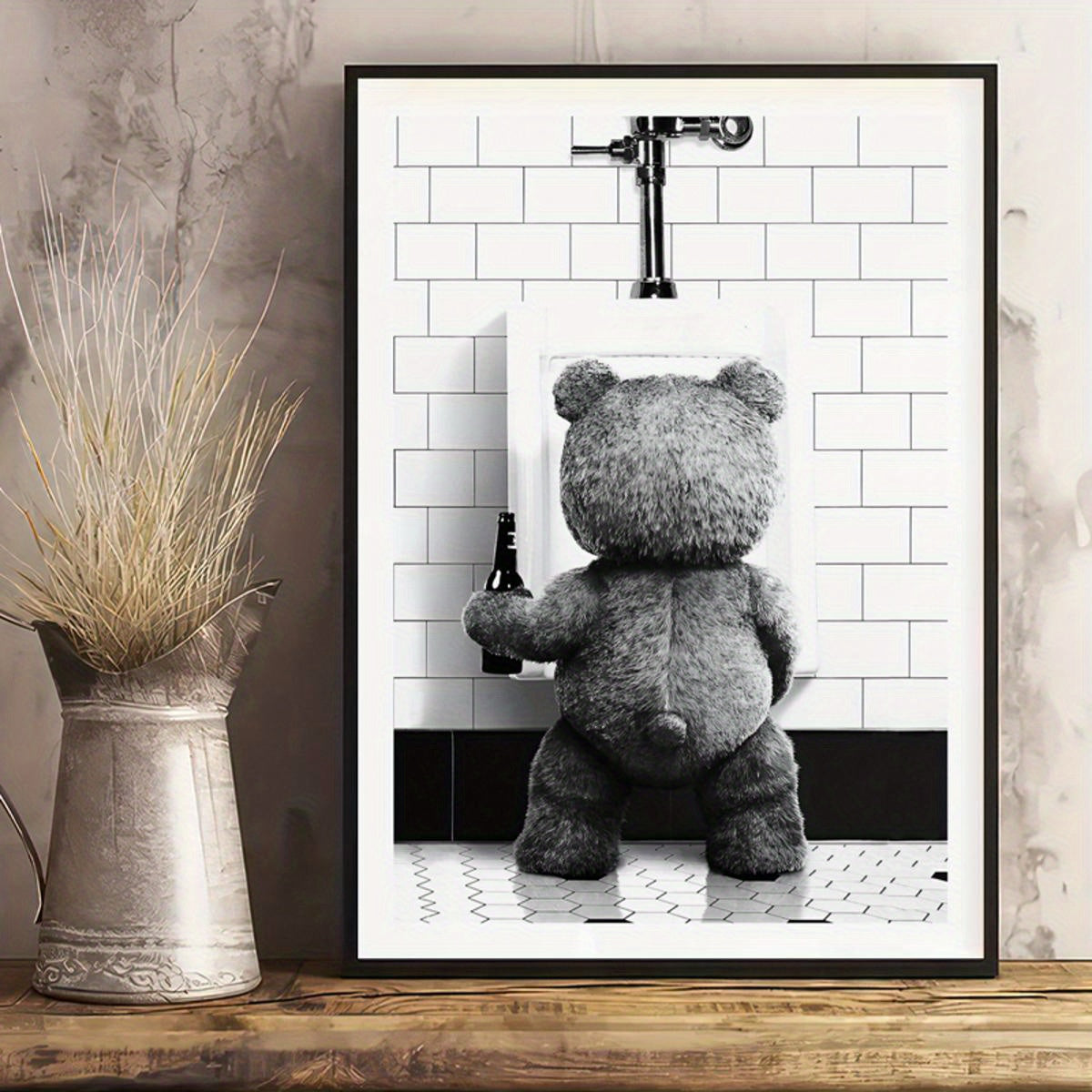 Canvas Wall Art Poster Featuring Ted Movie Funny Animal Print for Living Room Bedroom Decor