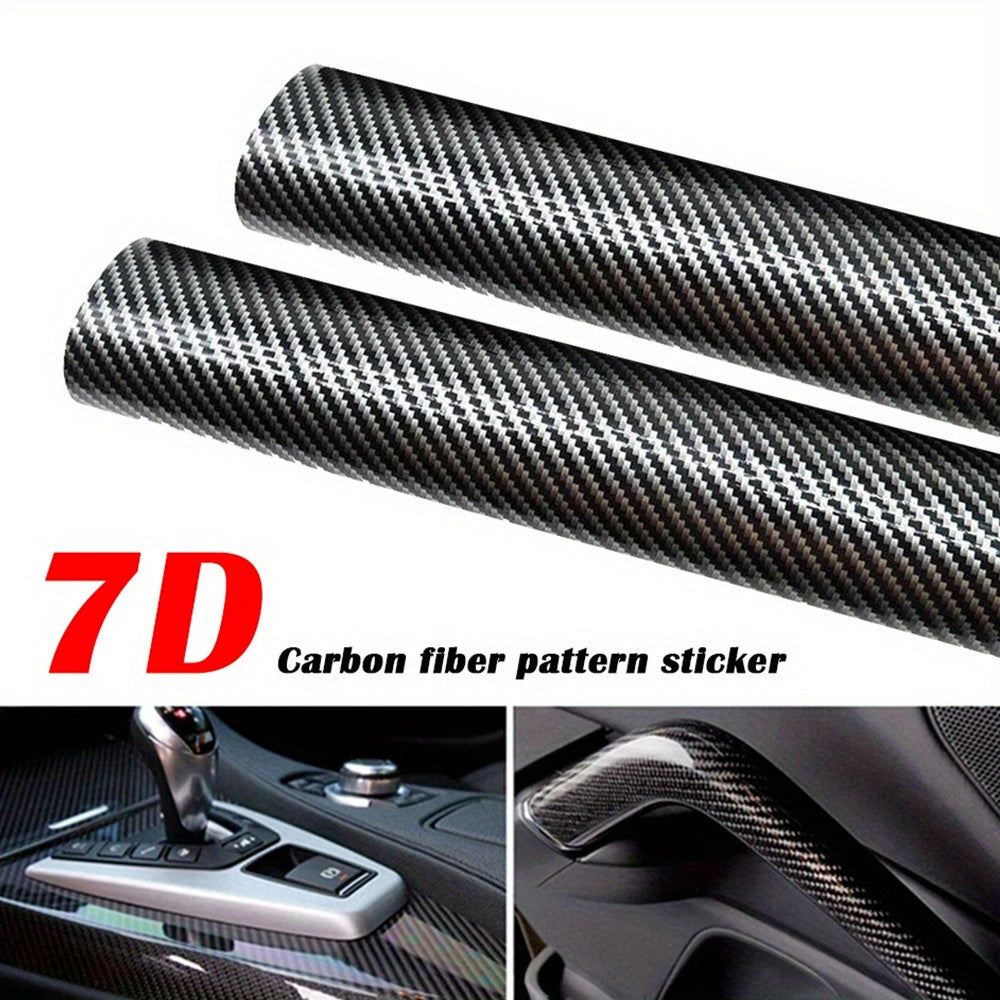 Car Interior Wrap Sticker Glossy Carbon Fiber Vinyl Film 10x152cm