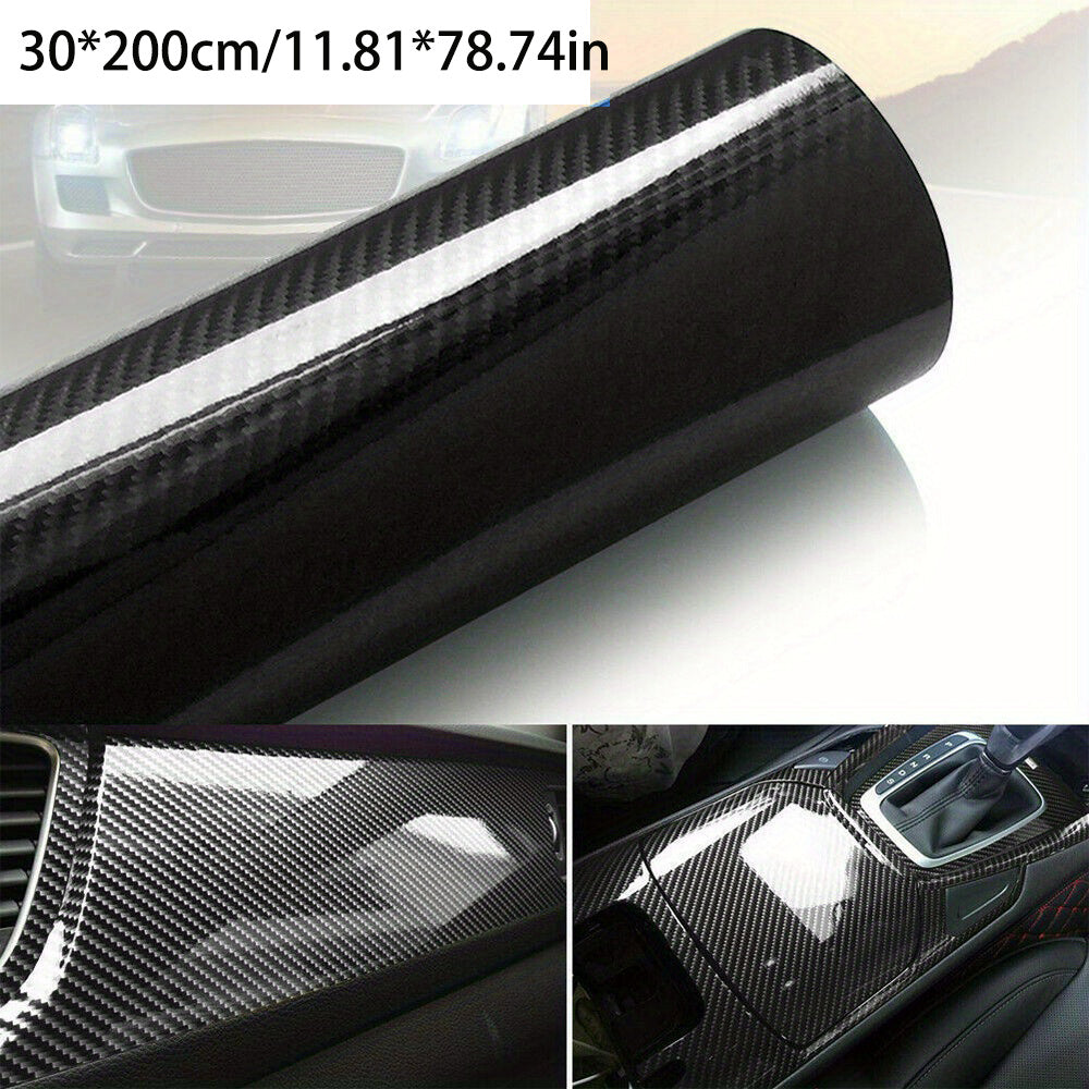 Avtomobil vinil yopishtiruvchi yorliqli yaltiroq karbon tolasi filmi 30x200cm Himoya qilish DIY