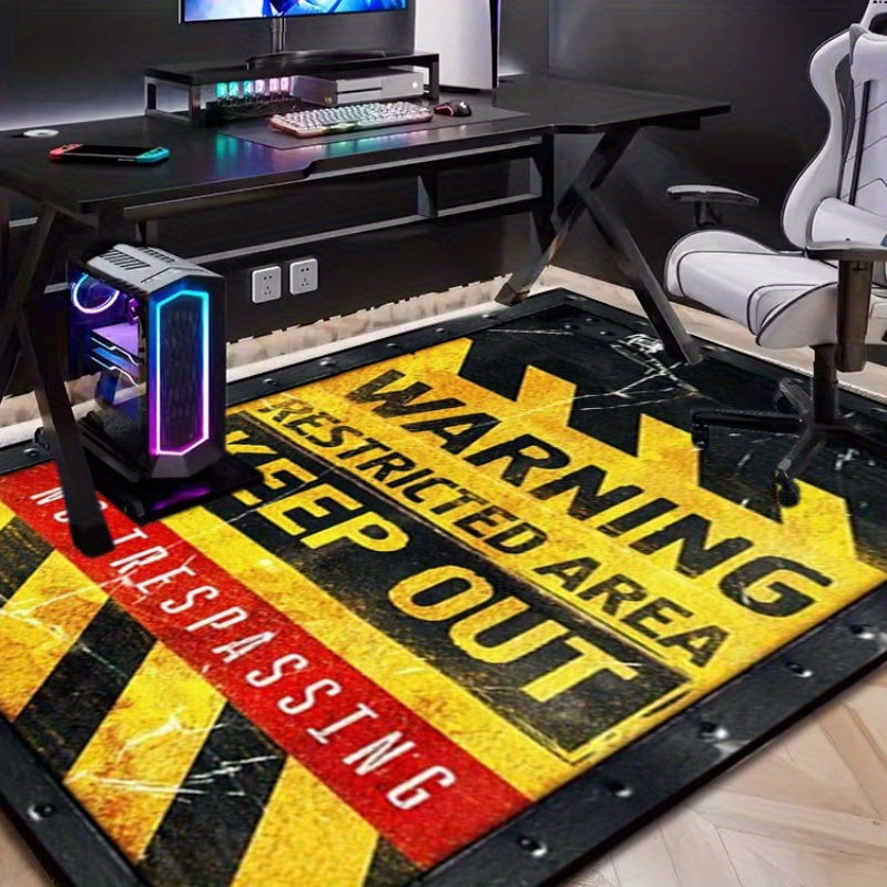 Роскошный нескользящий ковер из кристального бархата для гостиной, спальни, гардеробной, кабинета или зоны отдыха - высококачественный, утолщенный и мягкий напольный коврик с креативным предупреждающим текстом - большой плюшевый ковер