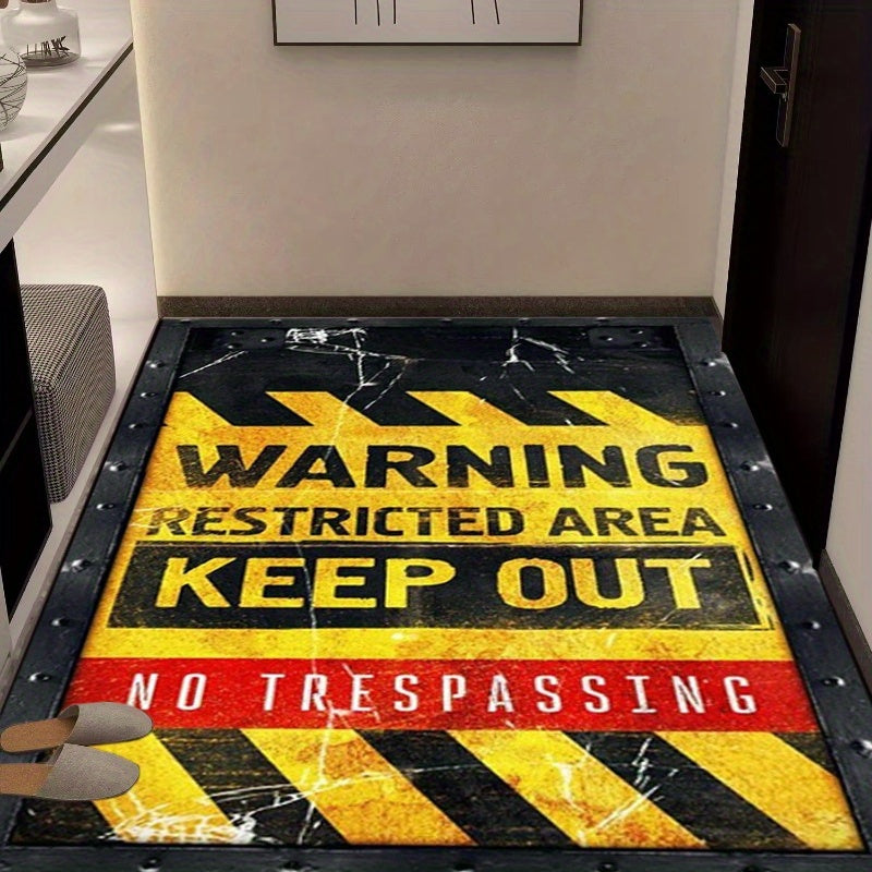 Роскошный нескользящий ковер из кристального бархата для гостиной, спальни, гардеробной, кабинета или зоны отдыха - высококачественный, утолщенный и мягкий напольный коврик с креативным предупреждающим текстом - большой плюшевый ковер