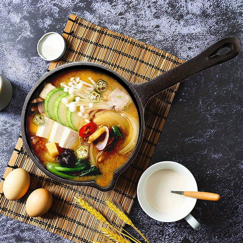 Cast Iron Basting Pot with Handle, Seasoned, Durable for Grilling and Baking