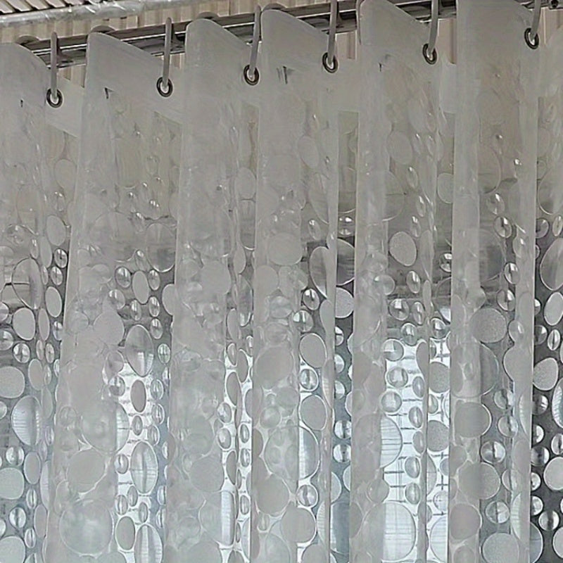 1 dona EVA dush pardasi, 12 ta tutqich bilan, suv o'tkazmaydigan va zamonaviy hammom bezaklari va uy bezaklari uchun aksessuarlar.