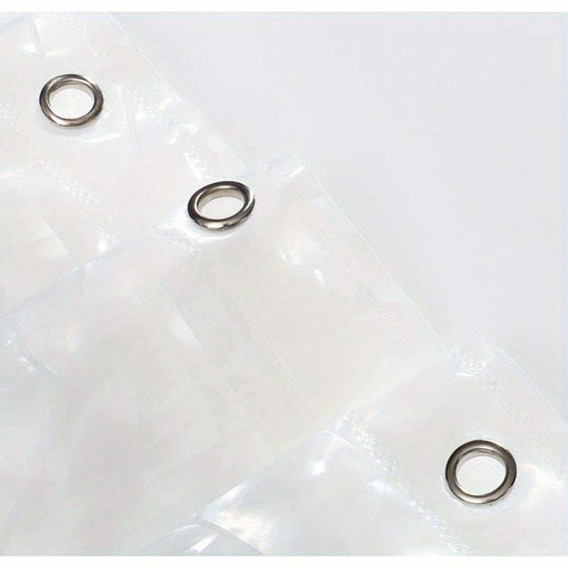 1 dona EVA dush pardasi, 12 ta tutqich bilan, suv o'tkazmaydigan va zamonaviy hammom bezaklari va uy bezaklari uchun aksessuarlar.