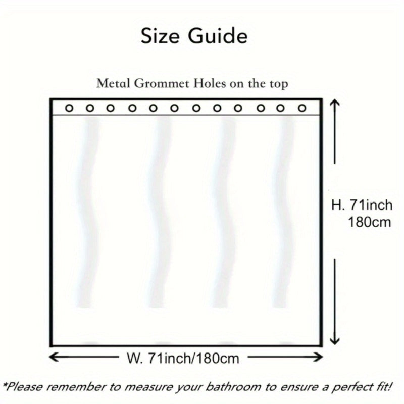 1 dona EVA dush pardasi, 12 ta tutqich bilan, suv o'tkazmaydigan va zamonaviy hammom bezaklari va uy bezaklari uchun aksessuarlar.