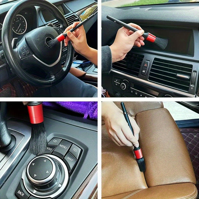 Set de 5 brochas para detalles de coche, herramientas de lavado para limpieza interior y exterior