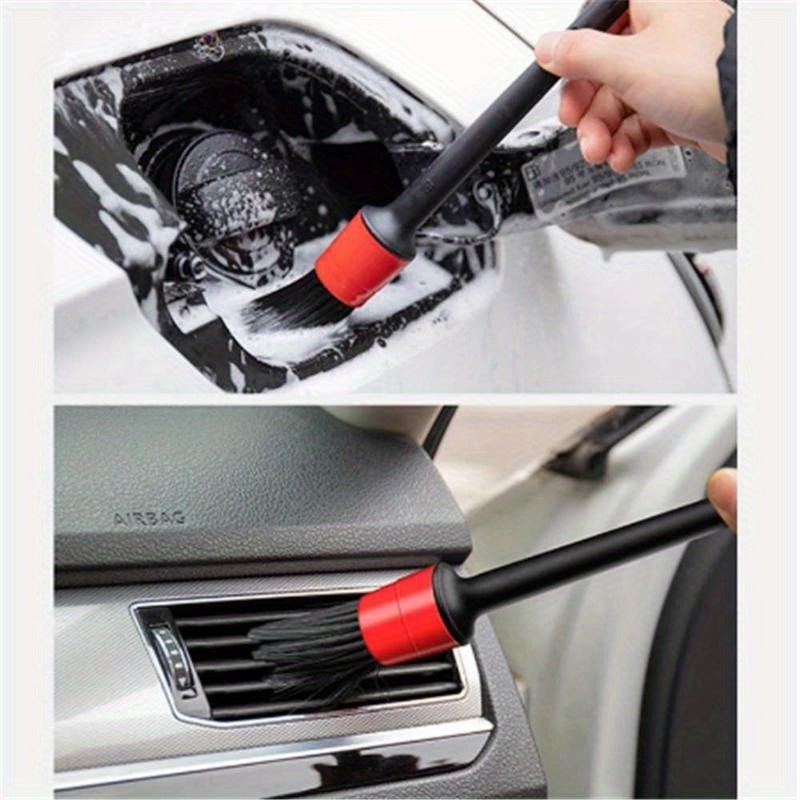 Set de 5 brochas para detalles de coche, herramientas de lavado para limpieza interior y exterior