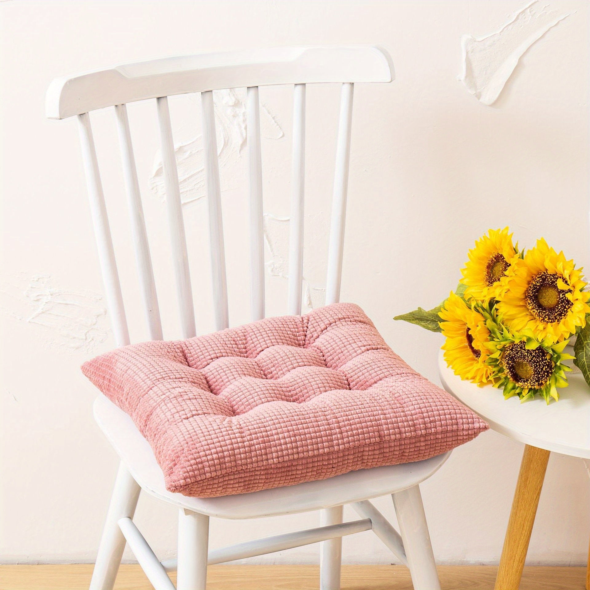 Solid Color Seat Cushion for Chairs Thickened Anti-Slip Foul-Resistant All-Season Home Dining and Office