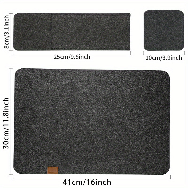 12-Piece Dining Table Decor Set with Felt Placements Coasters and Cutlery Bag