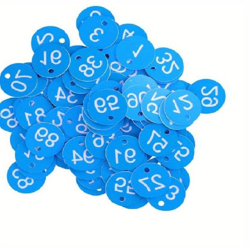 100 Round Numbered Sign Labels with Hole for DIY Decorations and Storage