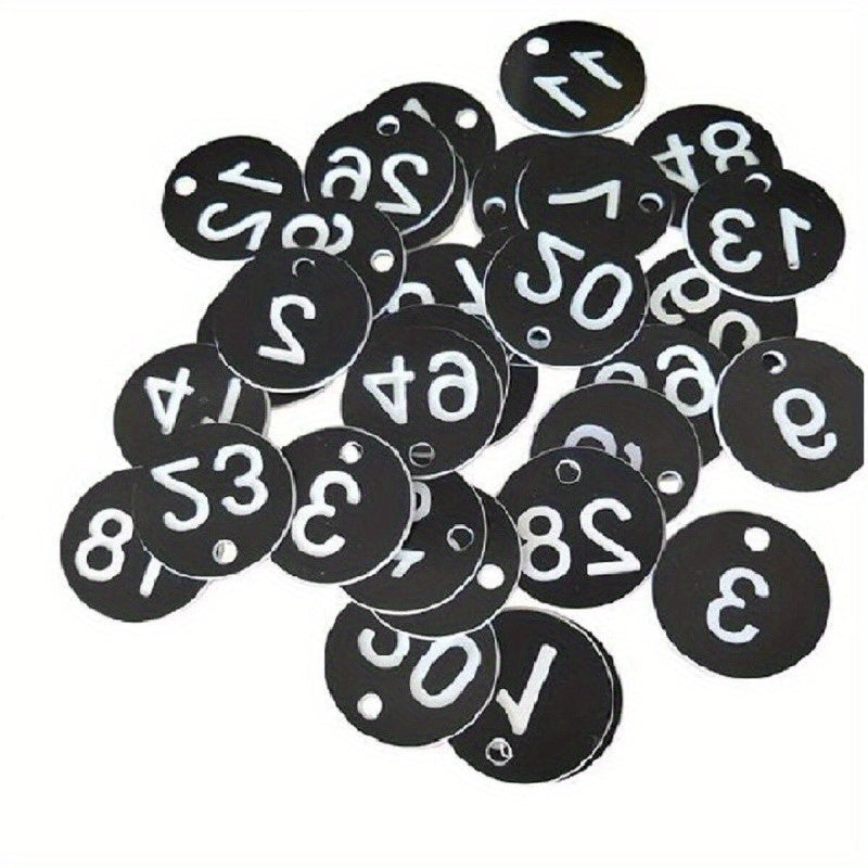 100 Round Numbered Sign Labels with Hole for DIY Decorations and Storage
