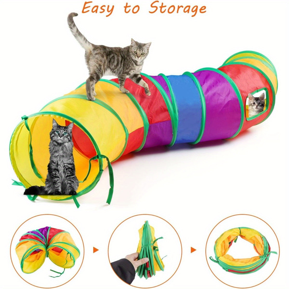 32-Piece Cat Toy Set with Tunnel, Wand, Mice, Balls and Interactive Toys for Indoor Cats