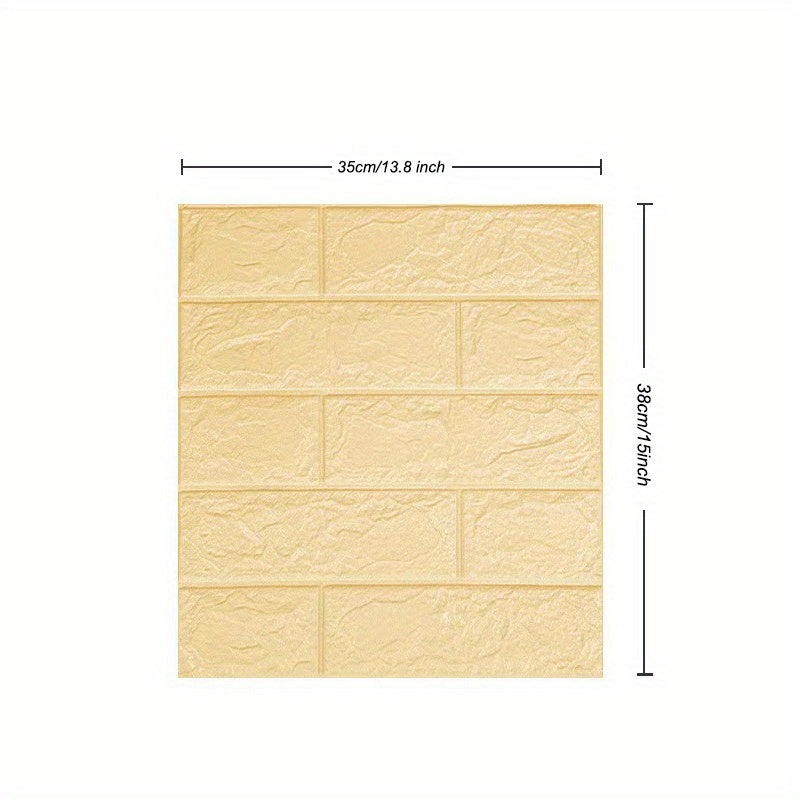 Set of 40/50/60pcs 3D Foam Brick Pattern Wallpaper Waterproof Wall Decor for Bedroom Living Room