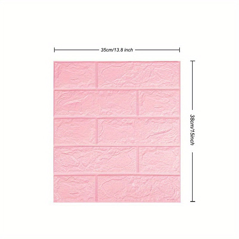 Set of 40/50/60pcs 3D Foam Brick Pattern Wallpaper Waterproof Wall Decor for Bedroom Living Room