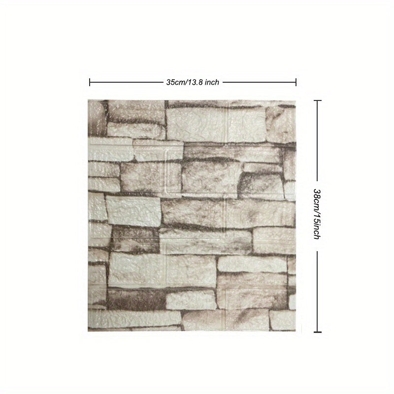 Set of 40/50/60pcs 3D Foam Brick Pattern Wallpaper Waterproof Wall Decor for Bedroom Living Room