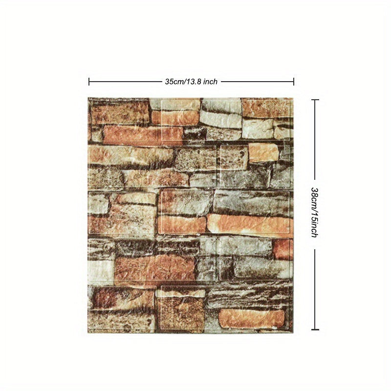 Set of 40/50/60pcs 3D Foam Brick Pattern Wallpaper Waterproof Wall Decor for Bedroom Living Room