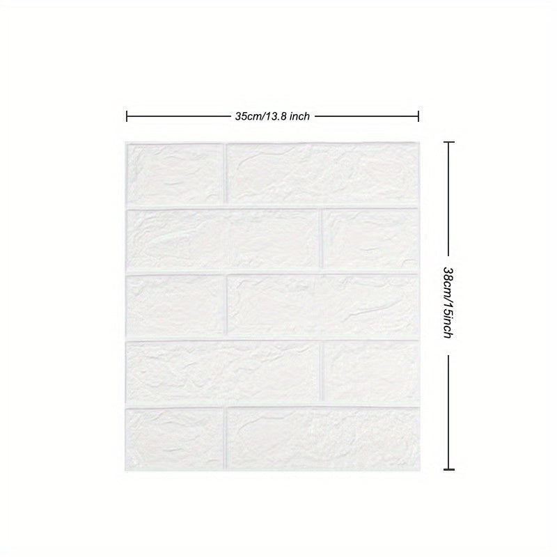 Set of 40/50/60pcs 3D Foam Brick Pattern Wallpaper Waterproof Wall Decor for Bedroom Living Room