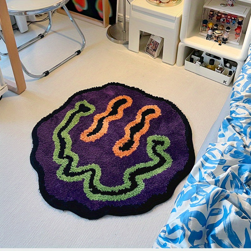 Creative Wave Face Carpet Soft Floor Mat for Living Room Bedroom Anti-Slip Imitation Cashmere