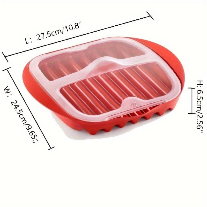 Microwave Bacon Maker Grill with Lid Non-Stick Tray Food Safe Versatile Oven Cooker