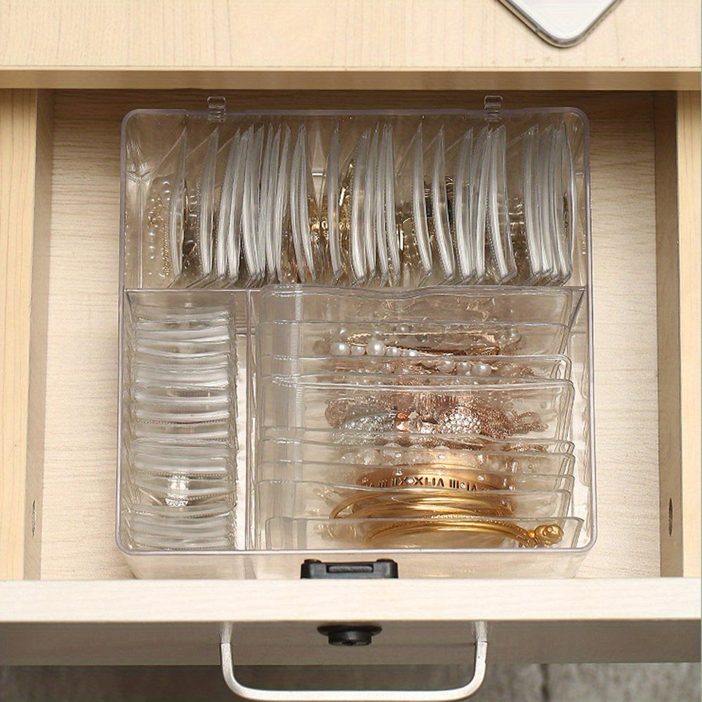 Ретро-стильная 3-в-1 коробка для хранения украшений с крышкой, антикоррозийский пластиковый органайзер