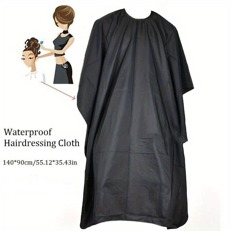 Waterproof Hair Cutting Cape for Professionals Unisex Black 140x90cm