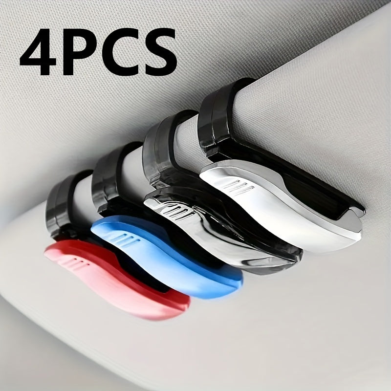 Universal Car Sunglasses Clip Black Red Multi-Functional Sun Visor Organizer