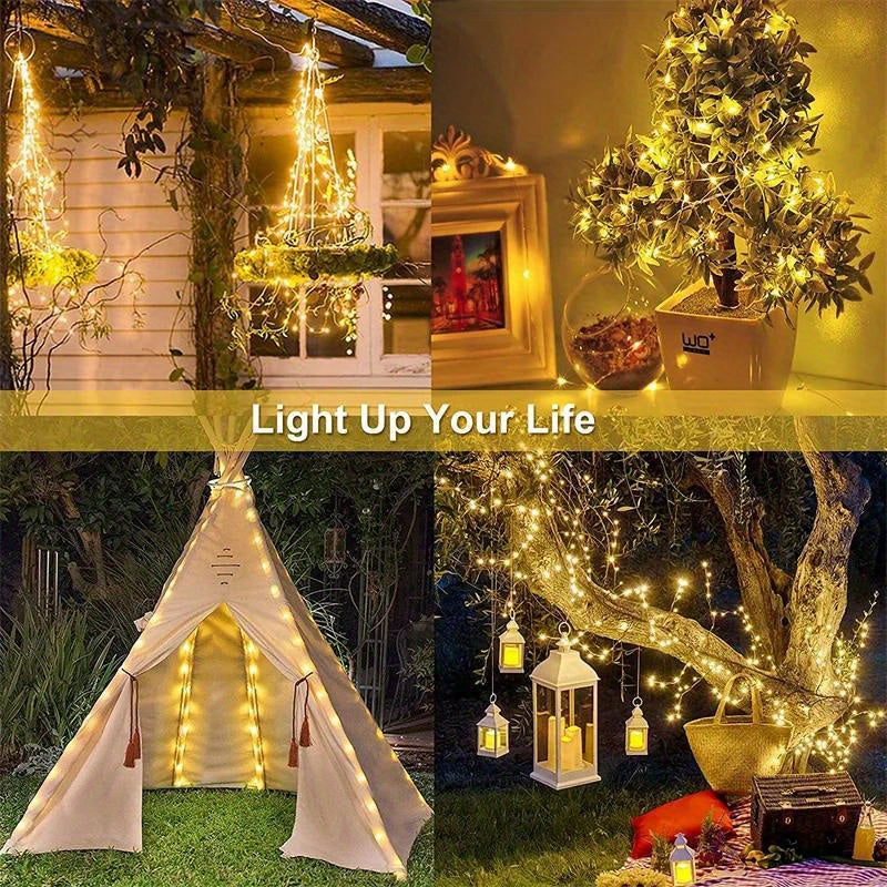 Outdoor Solar String Lights for Garden Patio Holiday Event Decoration