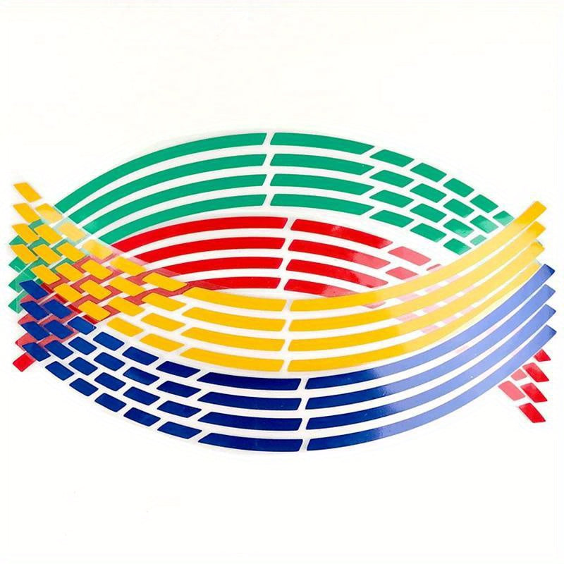 16pcs Motorcycle Car Tire Decals Reflective Rim Tape Waterproof Wheel Stickers