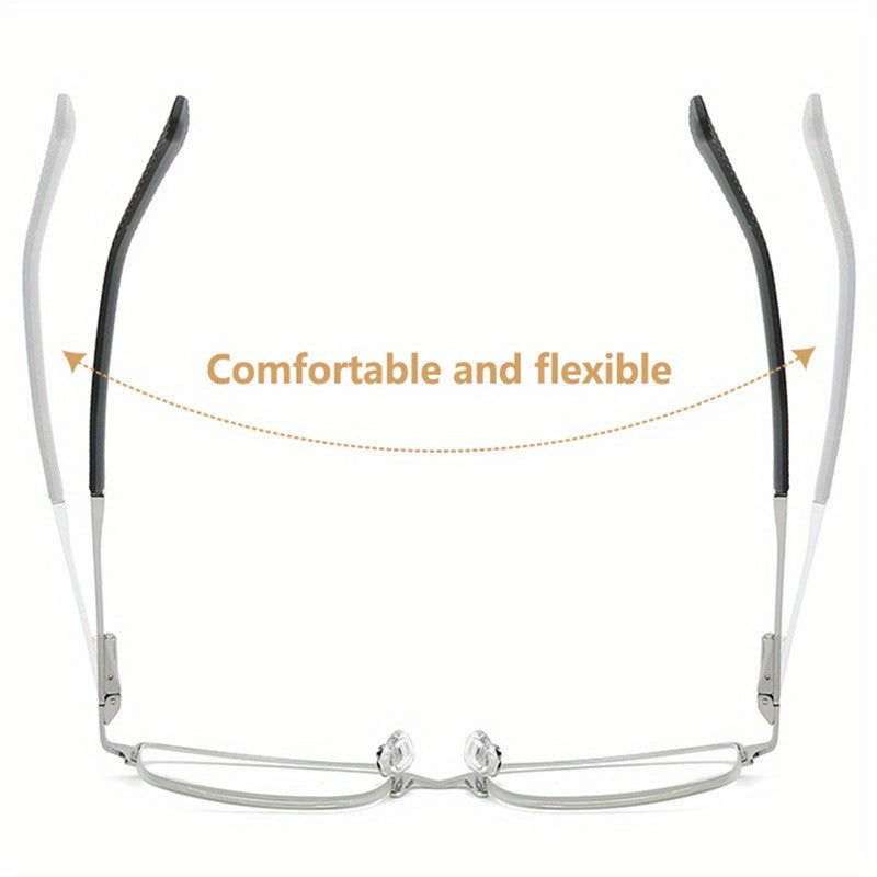 Erkaklar uchun yarim ramkali metall o'qish ko'zoynaklari, uzoq ko'rish uchun, charchoqga qarshi +1.0 dan +4.0 gacha