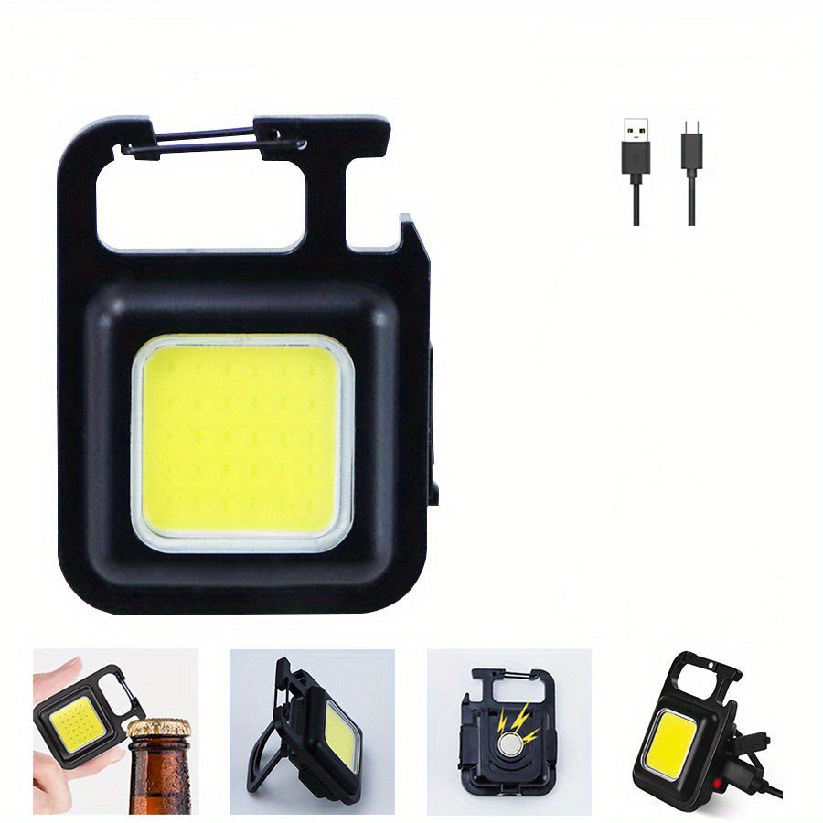 Linterna de trabajo mini portátil recargable por USB, farol LED para acampada, multifunción