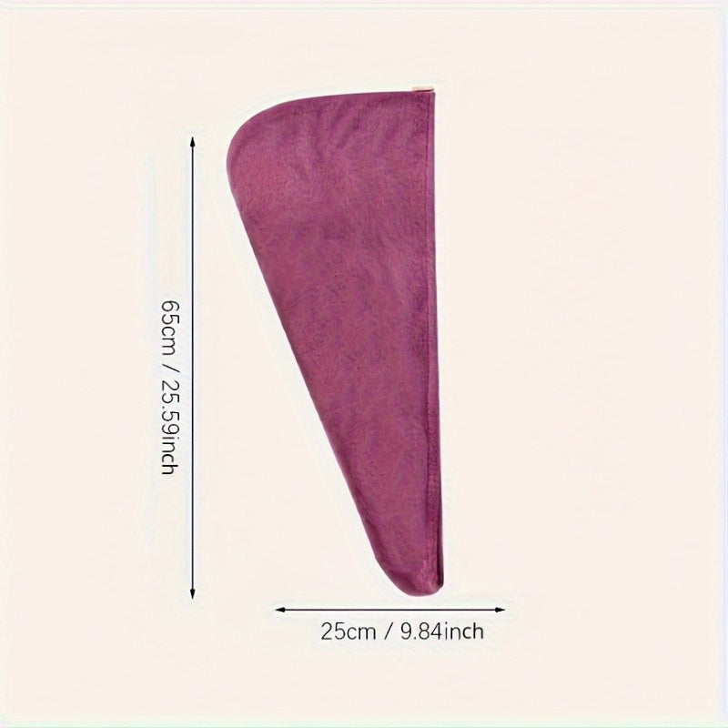 Ayollar uchun sochiq bilan qoplangan mikrofiber soch sochiq qopqog'i, tugma bilan, tez quriydi, bir xil ranglar