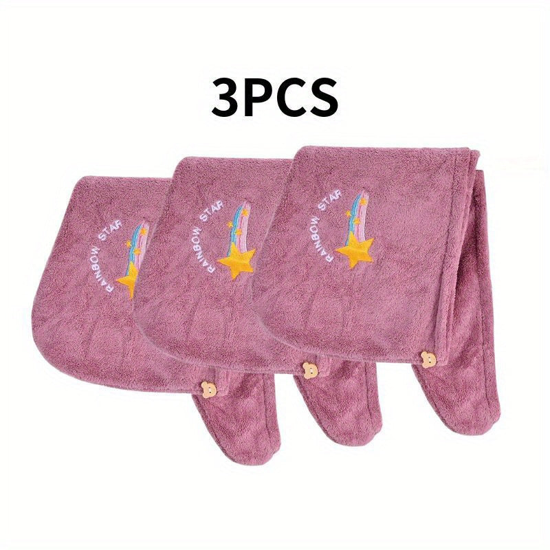 Ayollar uchun sochiq bilan qoplangan mikrofiber soch sochiq qopqog'i, tugma bilan, tez quriydi, bir xil ranglar