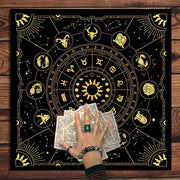 Tarot Mat with Constellations Sun Stars and Mystical Altar Cloth for Cards Runes Witchcraft Astrology