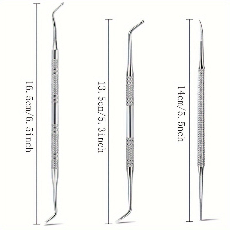 3pcs Stainless Steel Ingrown Toenail Tool Set Pedicure Nail Care Kit