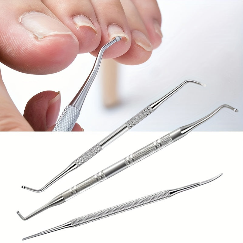 3pcs Stainless Steel Ingrown Toenail Tool Set Pedicure Nail Care Kit