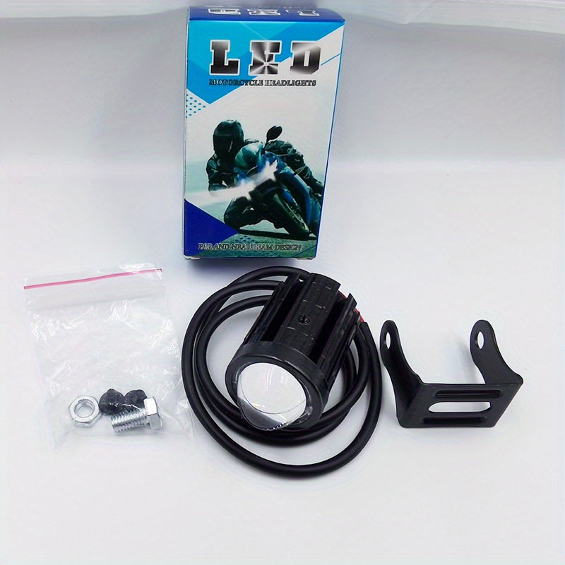 Универсальные мини LED фары для мотоциклов для бездорожья, белый и желтый, светодиодные двухцветные фары