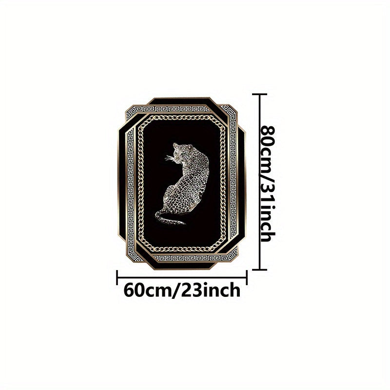 Qora Leopard Velur Gilam Yostiqsiz Qattiqlashtiruvchi Qavat uchun Yashash xonasi va Yotoqxona Dekori